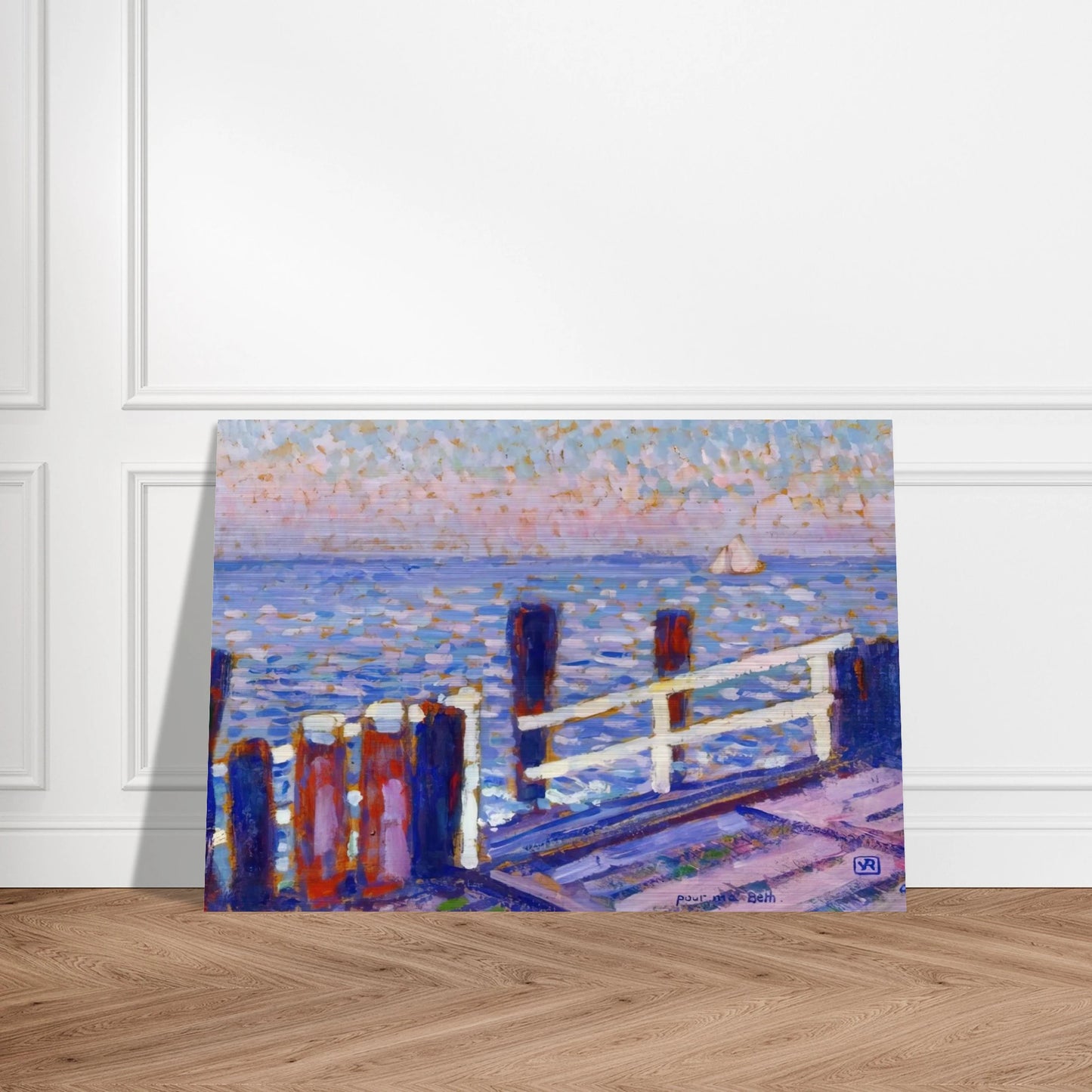 THE JETTY 1906 - Theo van Rysselberghe Brushed Aluminum Print - 70x100 cm / 28x40 inches | Theo van Rysselberghe Aluminum Print | Theo van Rysselberghe Prints
