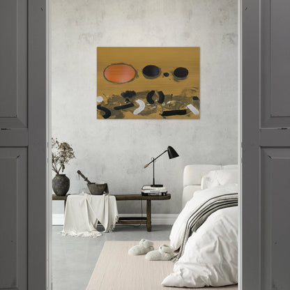 Orange Oval - 1972 - Adolph Gottlieb Brushed Aluminum Print - 70x100 cm / 28x40 inches | Adolph Gottlieb Aluminum Print | Adolph Gottlieb Prints