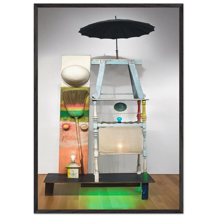 THE TOWER 1957 - Robert Rauschenberg 70x100 cm / 28x40 inches Framed Art Print – Black Wooden Frame