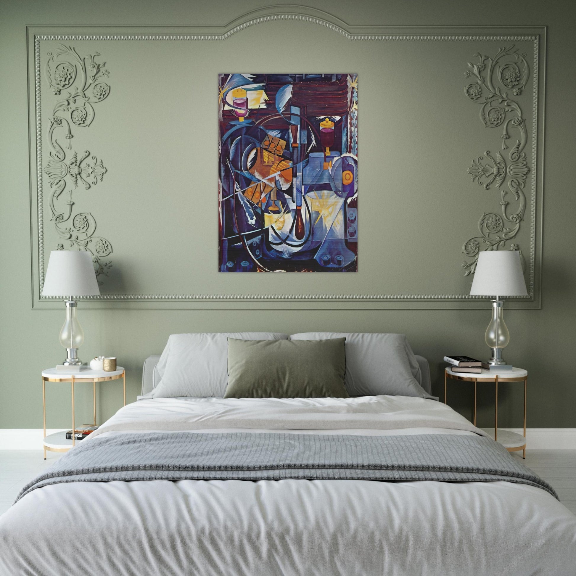 Dynamo machine - 1913 - Natalia Goncharova Brushed Aluminum Print - 70x100 cm / 28x40 inches | Natalia Goncharova Aluminum Print | Natalia Goncharova Prints