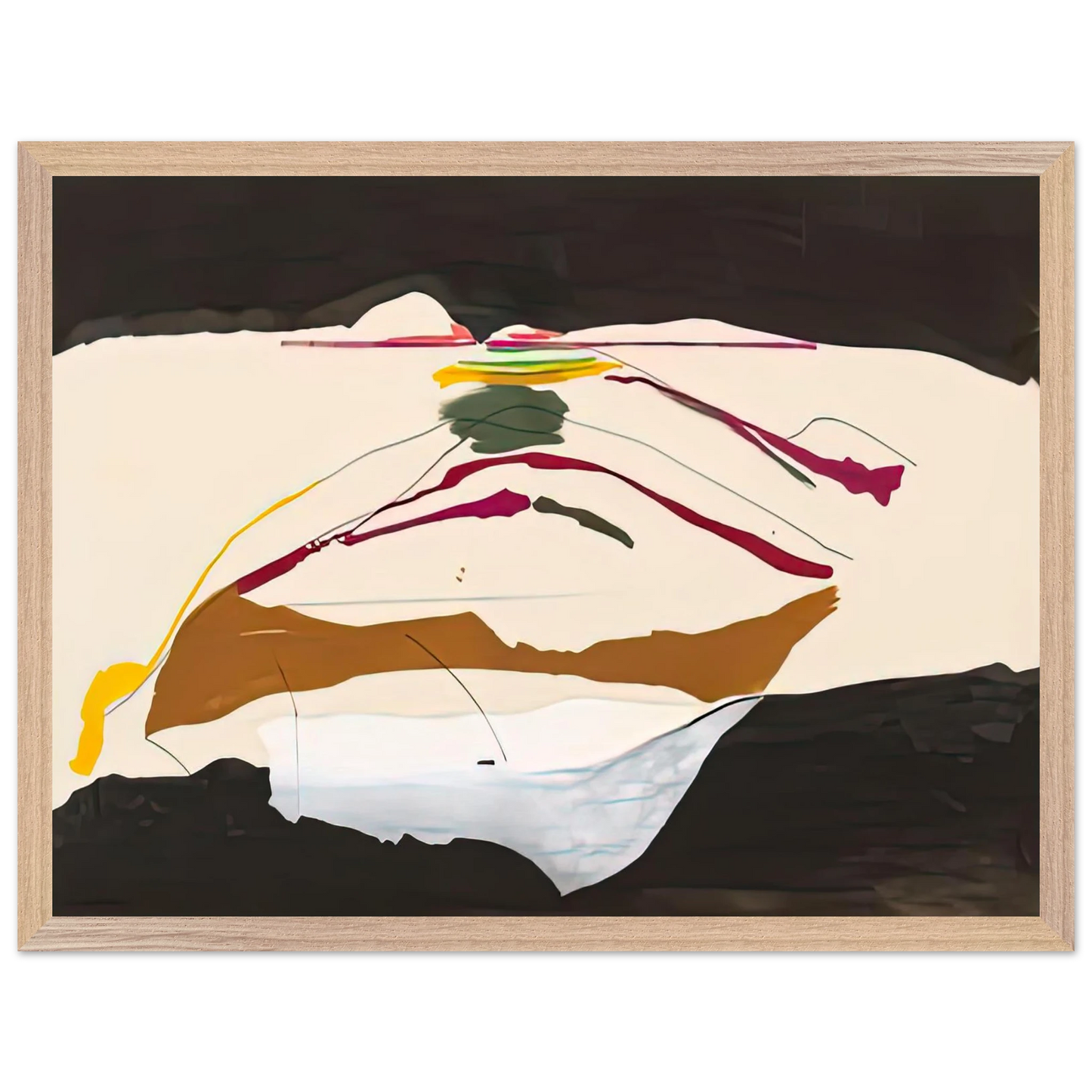 Helen Frankenthaler - New Paths, 1973- Wall Art - 30x40 cm / 12x16 inches - Premium Wooden Framed Poster With Fine Art Paper-canvas - White frame