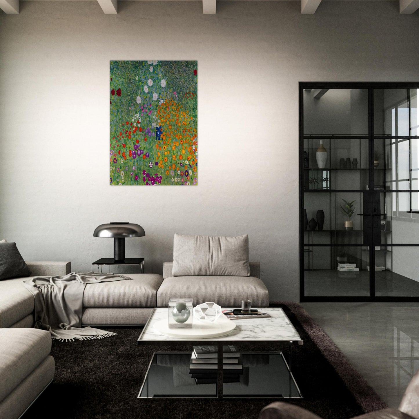 BLUMENGARTEN 1907 - Gustav Klimt Brushed Aluminum Print - 70x100 cm / 28x40 inches | Gustav Klimt Aluminum Print | Gustav Klimt Prints