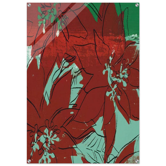 Poinsettias - Andy Warhol Acrylic Print - 70x100 cm / 28x40″ inches