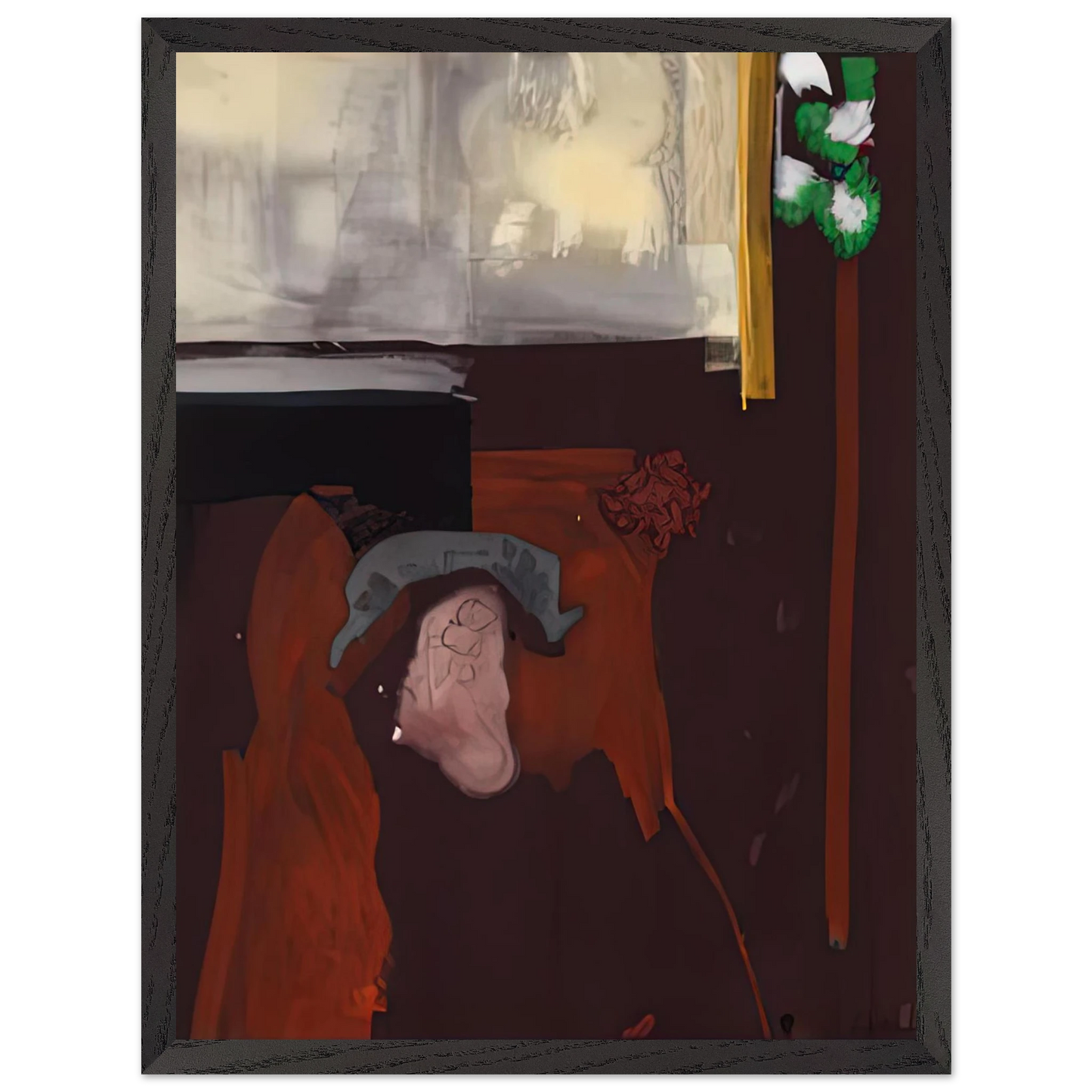 Helen Frankenthaler - The Widow of Fantin Latour, 1988- Wall Art - 60x80 cm / 24x32 inches - Premium Wooden Framed Poster With Fine Art Paper-canvas - Black frame