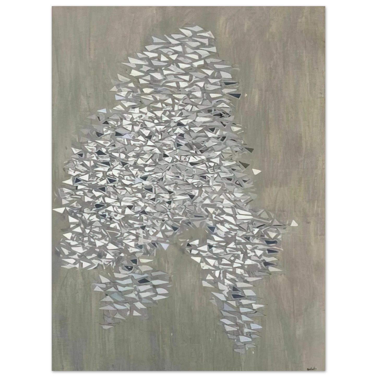 Robert Goodnough - Vertical Gray - 1985  75x100 cm / 30x40inches Fine Art Poster