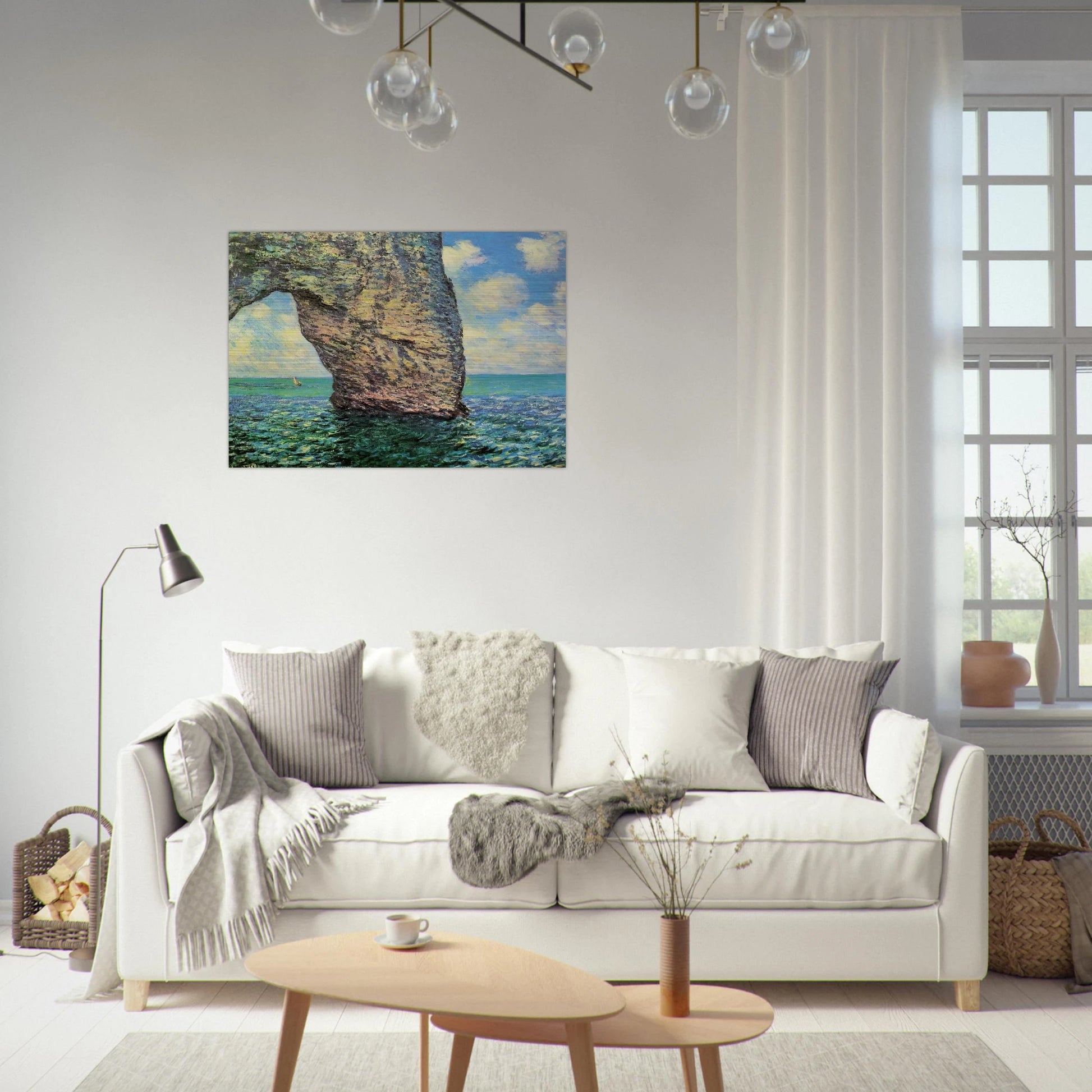 The Manneport at High Tide - claude monet Brushed Aluminum Print - 70x100 cm / 28x40 inches | claude monet Aluminum Print | claude monet Prints