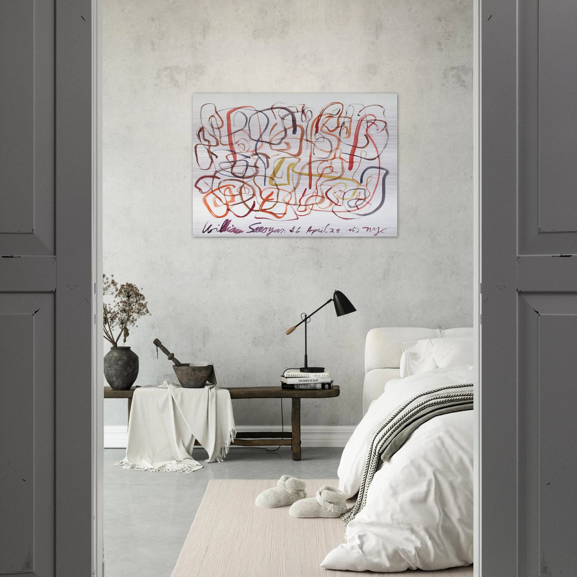#6 April 28, 1963 NYC - 1963 - William Saroyan Brushed Aluminum Print - 70x100 cm / 28x40 inches | William Saroyan Aluminum Print | William Saroyan Prints