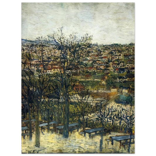 Maurice Utrillo - BENCHES AT MONTMAGNY VAL D OISE  75x100 cm / 30x40inches Fine Art Poster