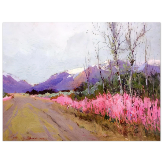 Sydney Laurence - Fireweed Lane - Romanticism  75x100 cm / 30x40inches Fine Art Poster