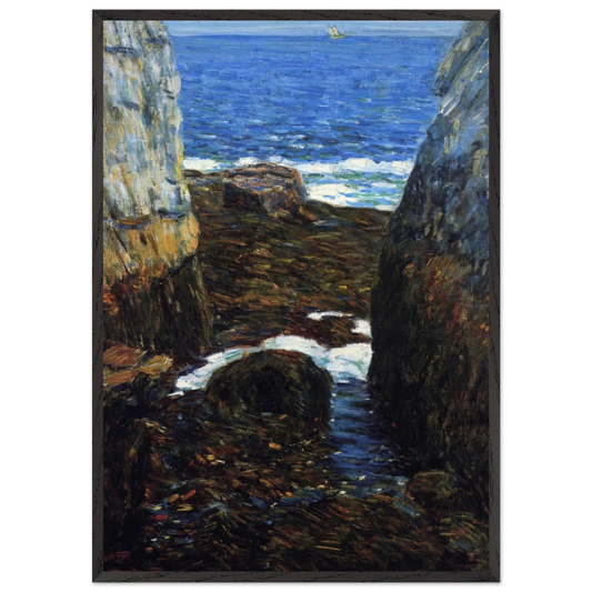The North Gorge Appledore Isles of Shoals - Childe Hassam 70x100 cm / 28x40 inches Framed Art Print – Black Wooden Frame