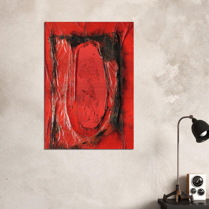 Red Plastic - 1961 - Alberto Burri Brushed Aluminum Print - 70x100 cm / 28x40 inches | Alberto Burri Aluminum Print | Alberto Burri Prints