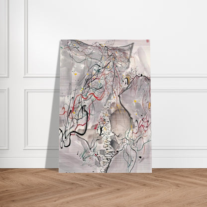 武夷山径 - Abstract Expressionism, Ink and wash painting - Wu Guanzhong Brushed Aluminum Print - 70x100 cm / 28x40 inches | Wu Guanzhong Aluminum Print | Wu Guanzhong Prints