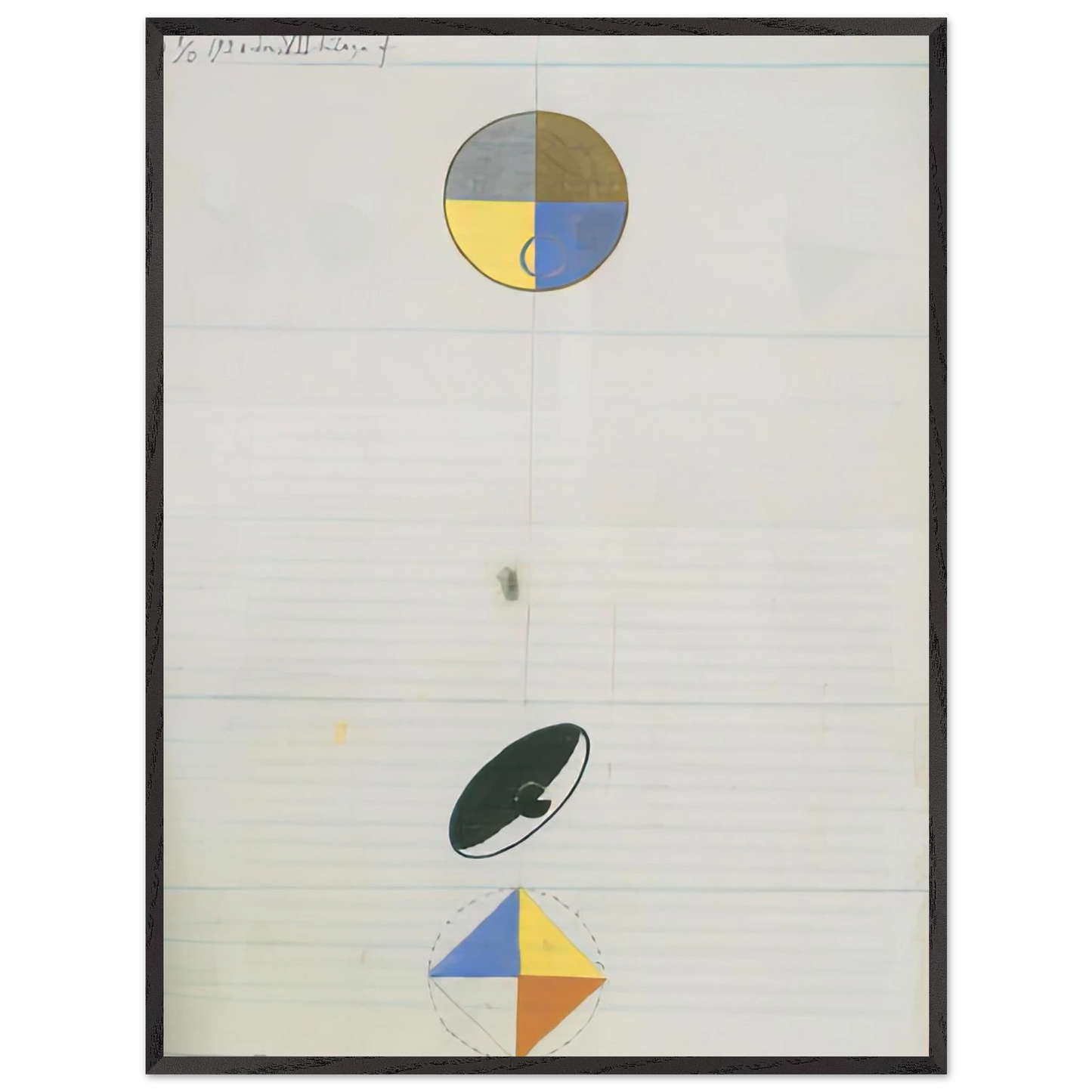 Hilma af Klint - SERIES NO VII NO 3F 1920 Wall art - 28x43  cm / XL (11x17 inches) - Premium Wooden Framed Poster With Fine Art Paper - Wood frame