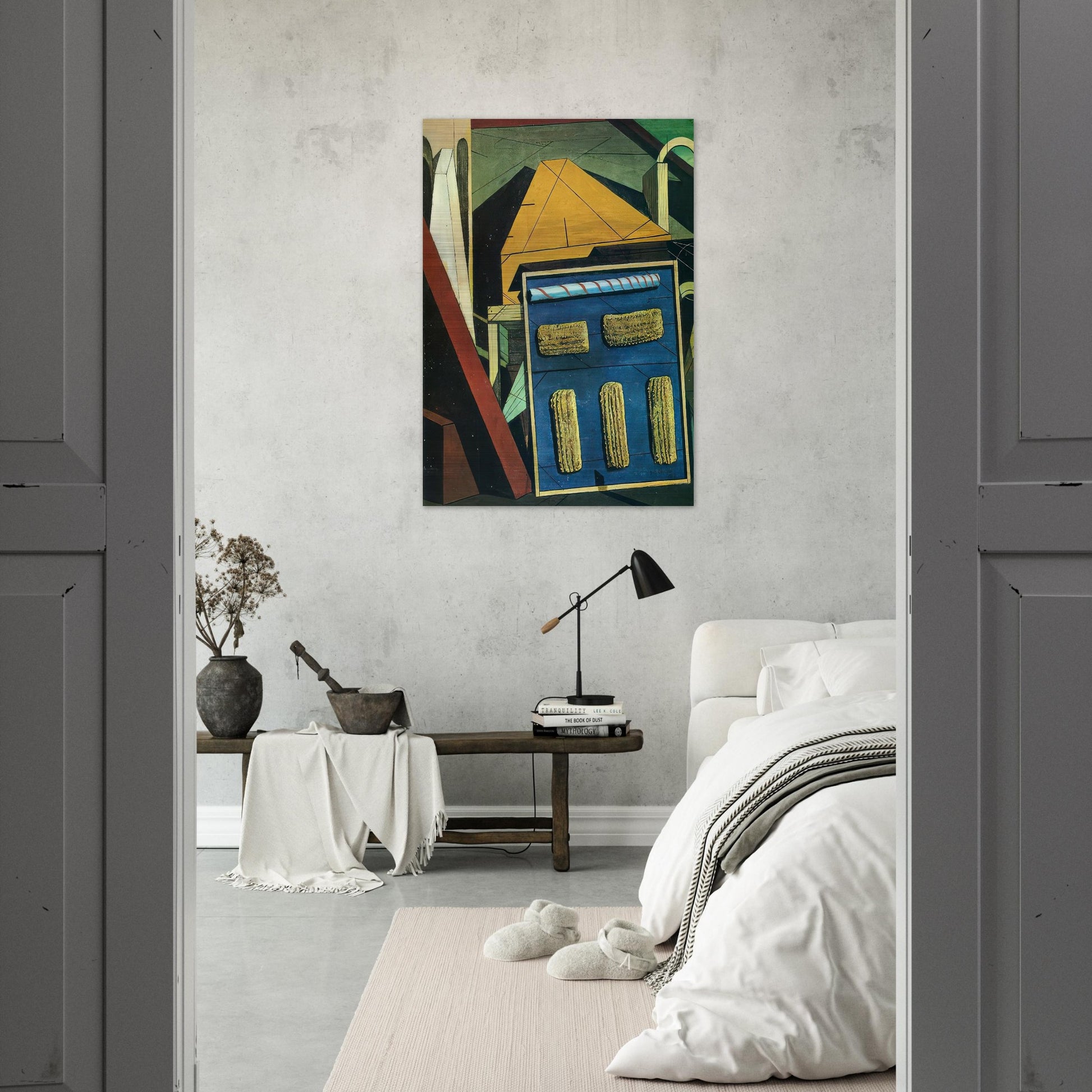 THE GENTLE AFTERNOON 1916 - Giorgio de Chirico Brushed Aluminum Print - 70x100 cm / 28x40 inches | Giorgio de Chirico Aluminum Print | Giorgio de Chirico Prints