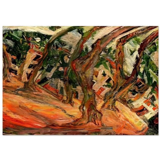 PLANE TREES AT CERET 1920 - Chaim Soutine Brushed Aluminum Print - 70x100 cm / 28x40 inches | Chaim Soutine Aluminum Print | Chaim Soutine Prints