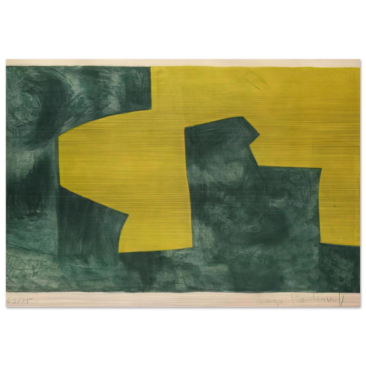 Composition verte et jaune - 1966 - Serge Poliakoff Brushed Aluminum Print - 70x100 cm / 28x40 inches | Serge Poliakoff Aluminum Print | Serge Poliakoff Prints