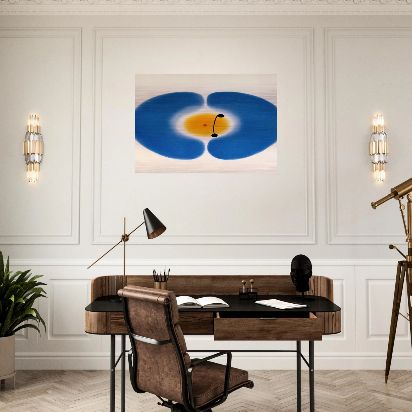 BLUE MANDALA 1978 - Victor Pasmore Brushed Aluminum Print - 70x100 cm / 28x40 inches | Victor Pasmore Aluminum Print | Victor Pasmore Prints