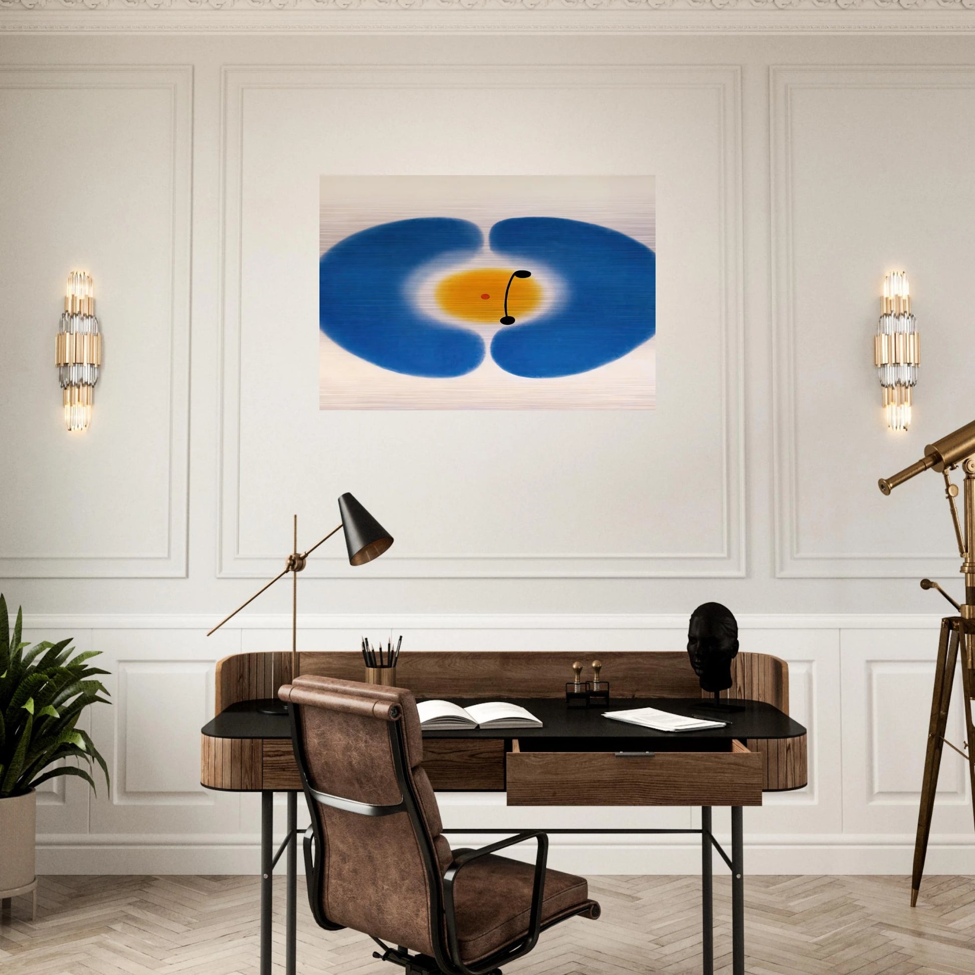 BLUE MANDALA 1978 - Victor Pasmore Brushed Aluminum Print - 70x100 cm / 28x40 inches | Victor Pasmore Aluminum Print | Victor Pasmore Prints