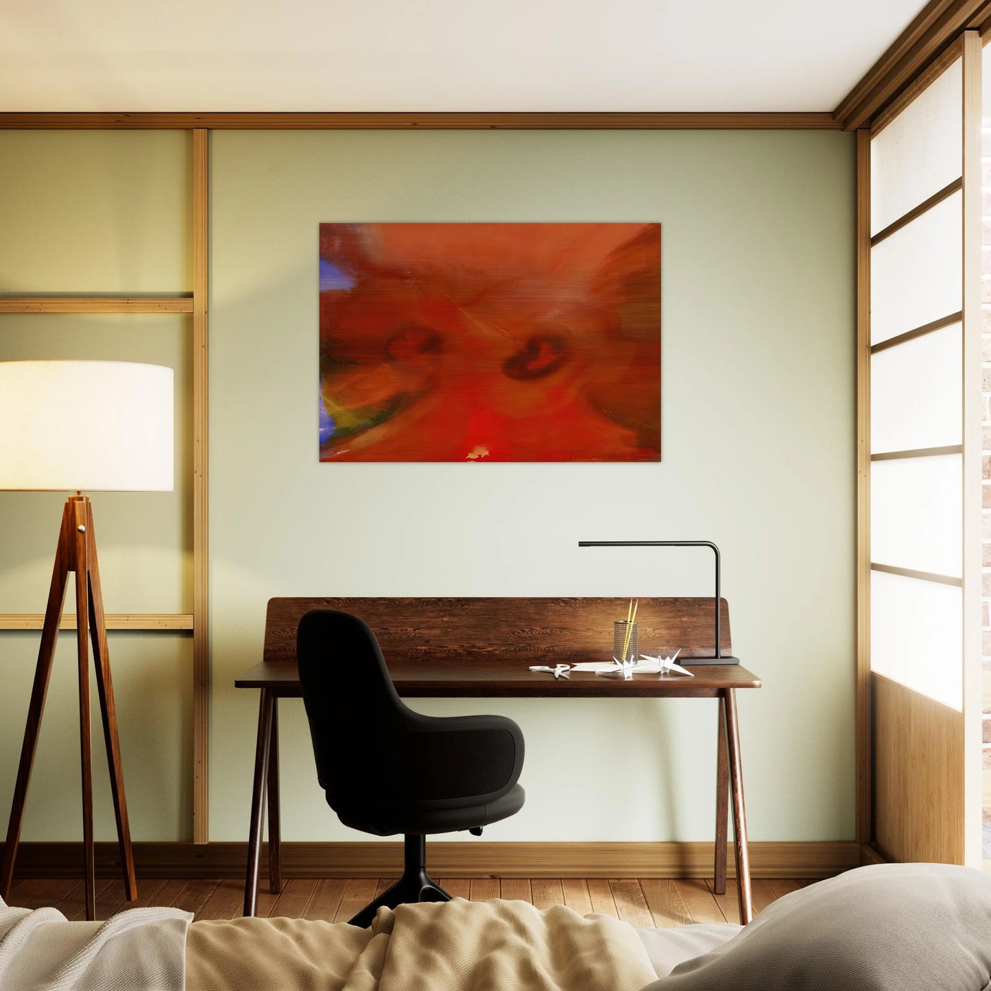 Red Petals - Sam Gilliam Brushed Aluminum Print - 70x100 cm / 28x40 inches | Sam Gilliam Aluminum Print | Sam Gilliam Prints