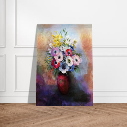ANEMONES - Odilon Redon Brushed Aluminum Print - 70x100 cm / 28x40 inches | Odilon Redon Aluminum Print | Odilon Redon Prints