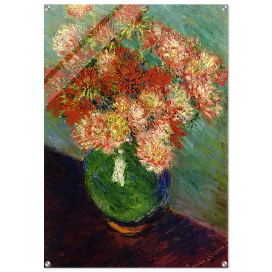 Vase of Chrysanthemums - claude monet Acrylic Print - 70x100 cm / 28x40″ inches