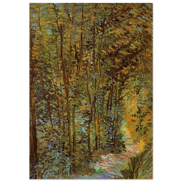 Path in the Woods - Vincent van Gogh Brushed Aluminum Print - 70x100 cm / 28x40 inches | Vincent van Gogh Aluminum Print | Vincent van Gogh Prints