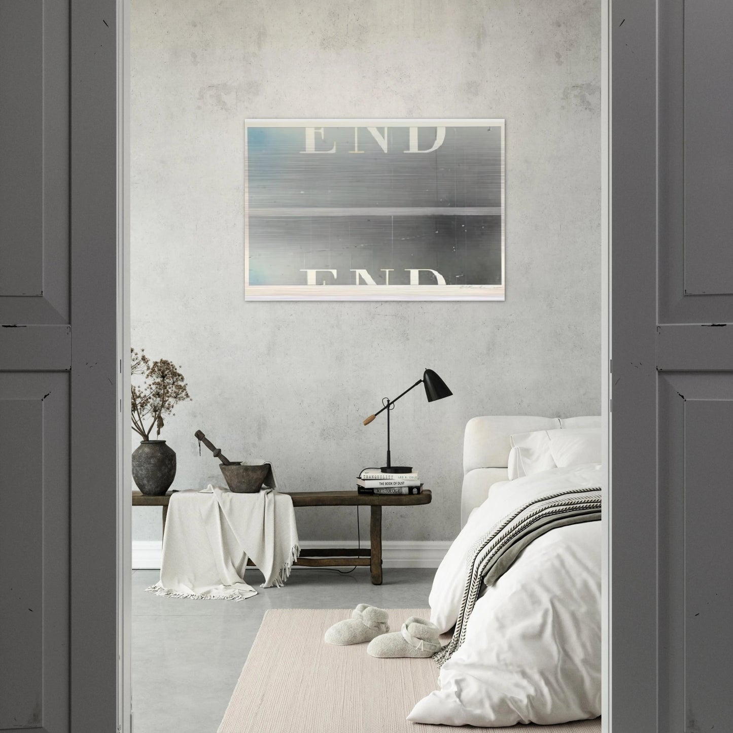 THE END 53 - Edward Ruscha Brushed Aluminum Print - 70x100 cm / 28x40 inches | Edward Ruscha Aluminum Print | Edward Ruscha Prints
