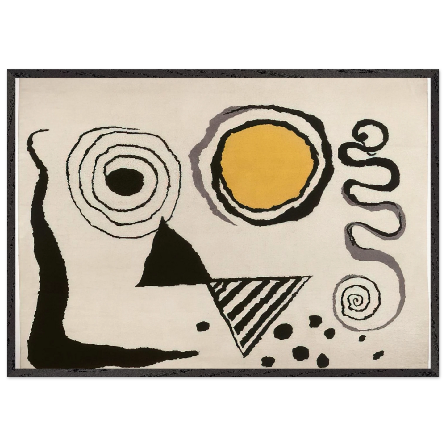 CERCLE JAUNE 1953 - Alexander Calder 70x100 cm / 28x40 inches Framed Art Print – Black Wooden Frame