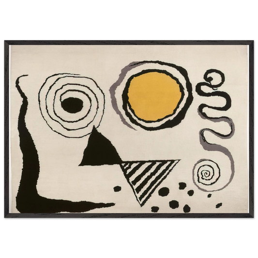 CERCLE JAUNE 1953 - Alexander Calder 70x100 cm / 28x40 inches Framed Art Print – Black Wooden Frame
