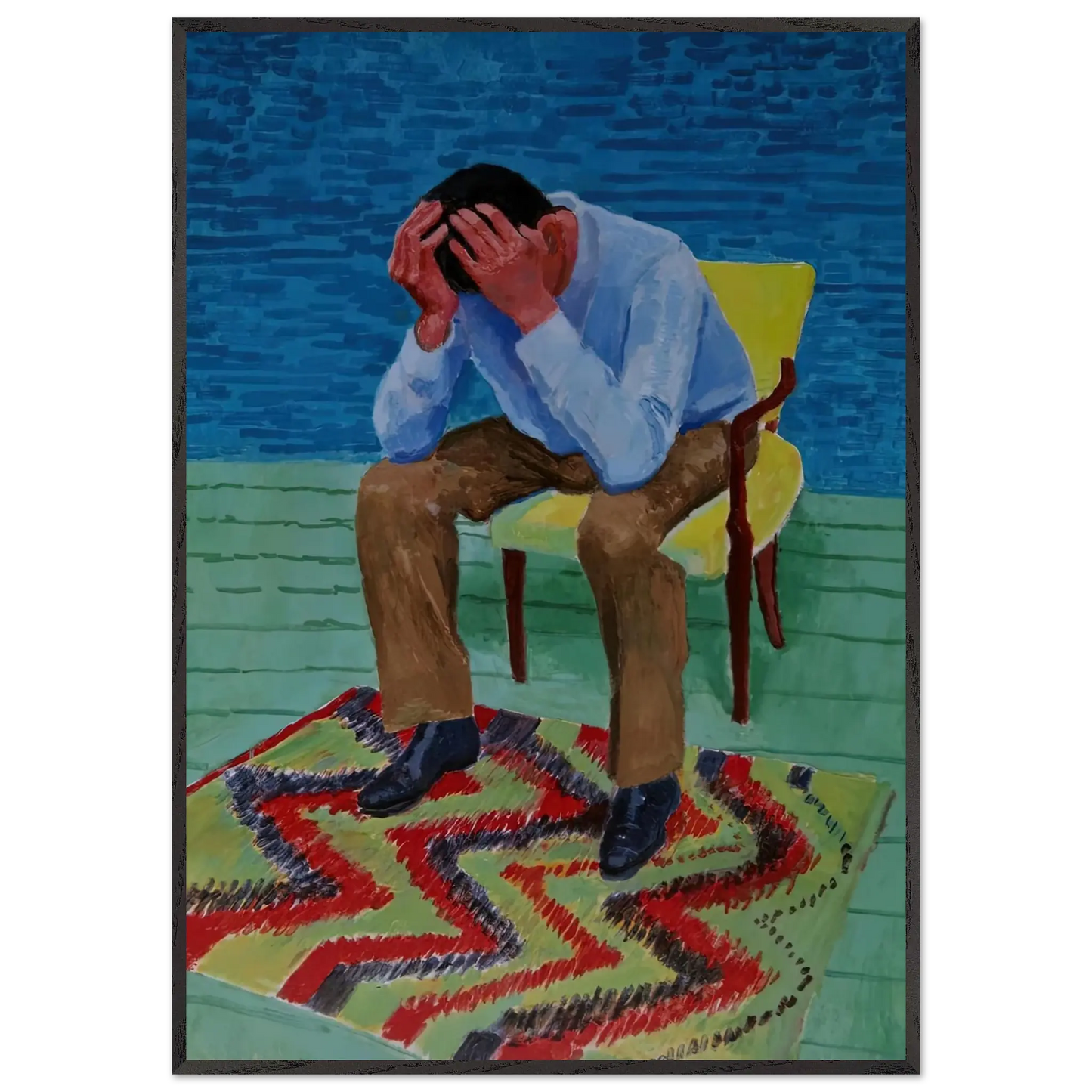 David Hockney - David Hockney Wall art - 60x80 cm / 24x32 Inches - Premium Wooden Framed Poster With Fine Art Paper - Wood frame