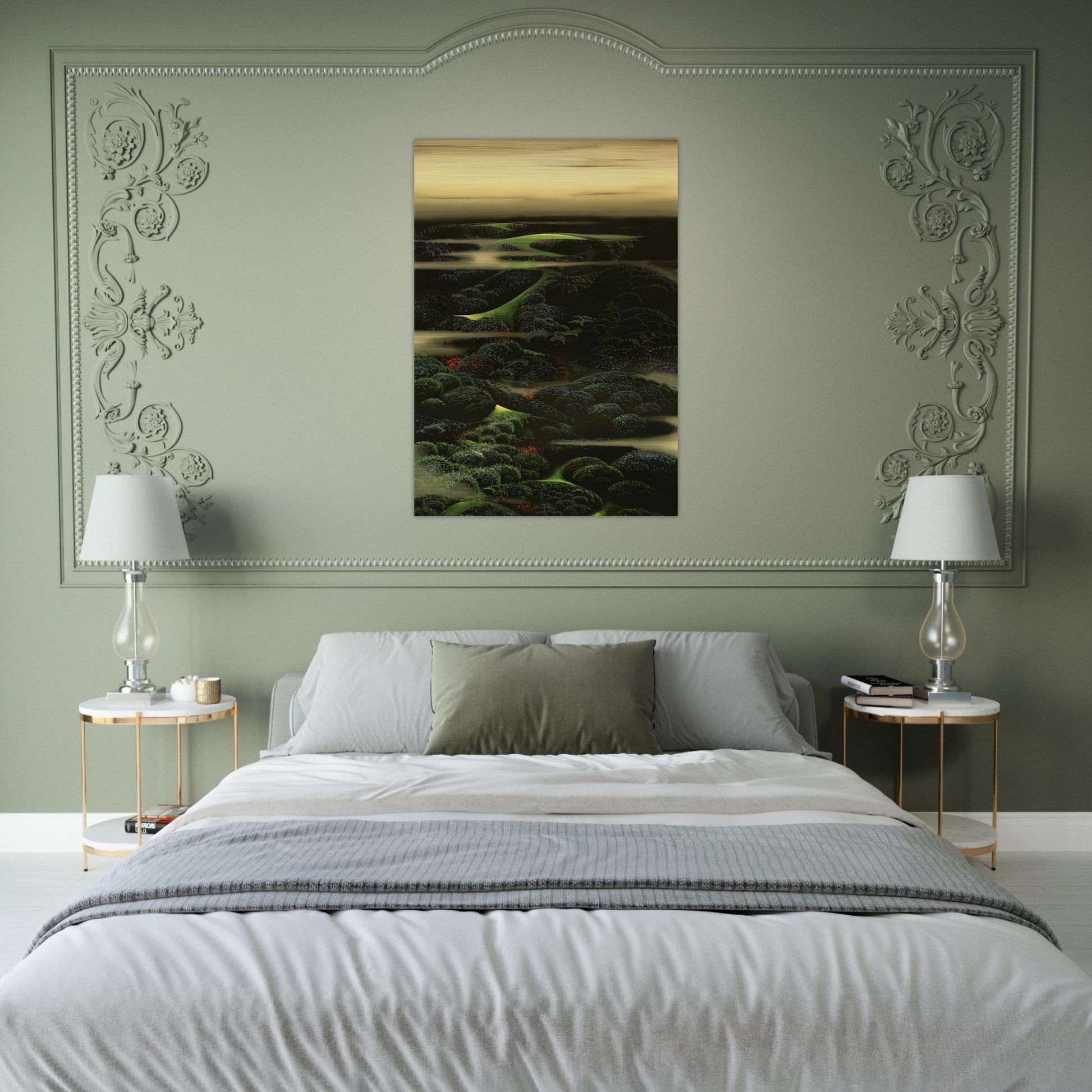 Twilight - Eyvind Earle Brushed Aluminum Print - 70x100 cm / 28x40 inches | Eyvind Earle Aluminum Print | Eyvind Earle Prints