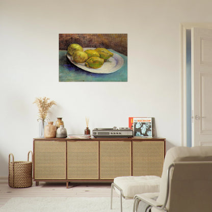 Still Life with Lemons on a Plate - Vincent van Gogh Brushed Aluminum Print - 70x100 cm / 28x40 inches | Vincent van Gogh Aluminum Print | Vincent van Gogh Prints
