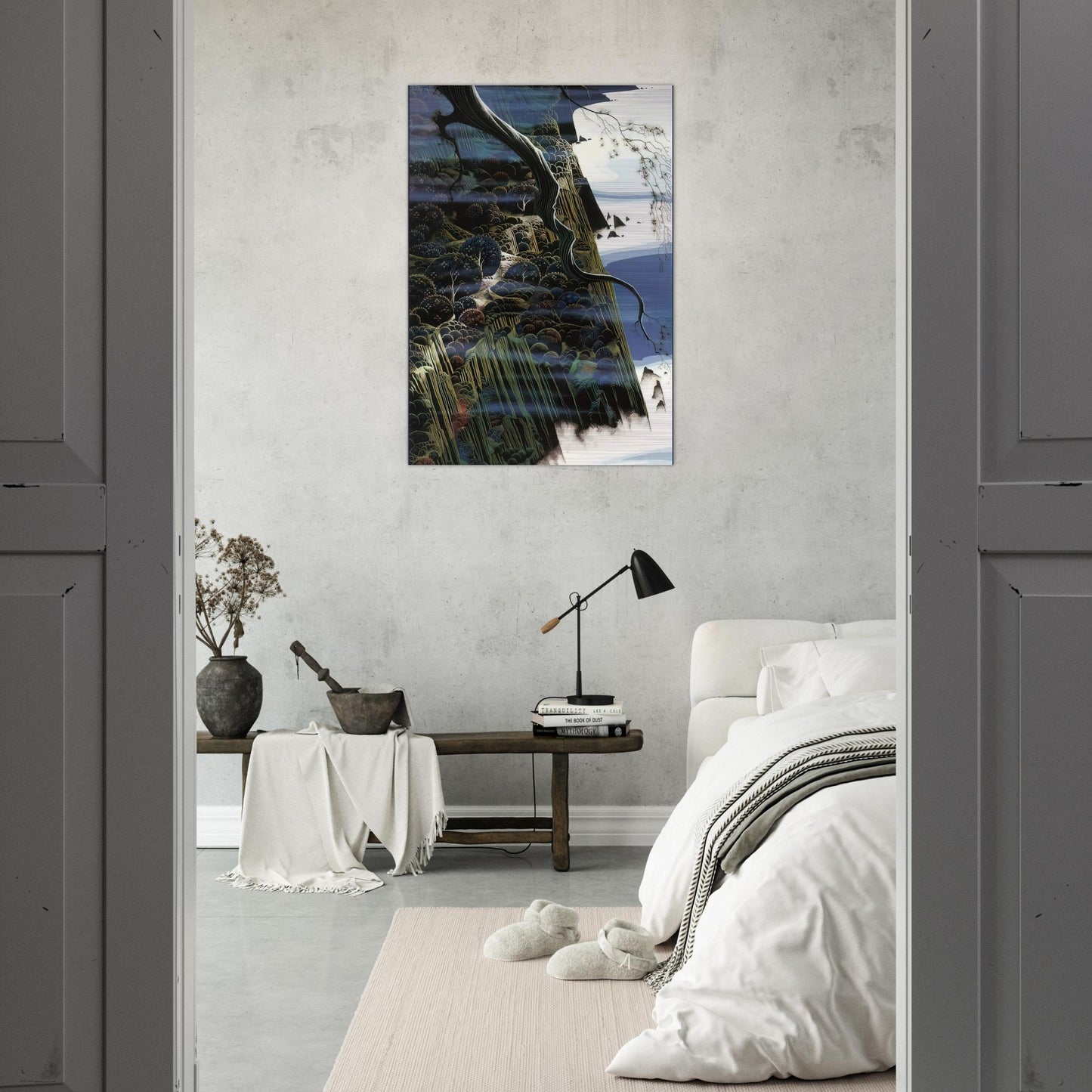 From Out of the Sea - Eyvind Earle Brushed Aluminum Print - 70x100 cm / 28x40 inches | Eyvind Earle Aluminum Print | Eyvind Earle Prints