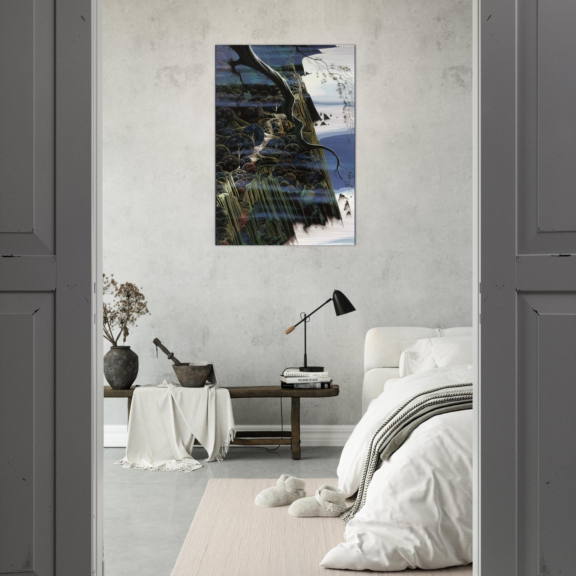 From Out of the Sea - Eyvind Earle Brushed Aluminum Print - 70x100 cm / 28x40 inches | Eyvind Earle Aluminum Print | Eyvind Earle Prints