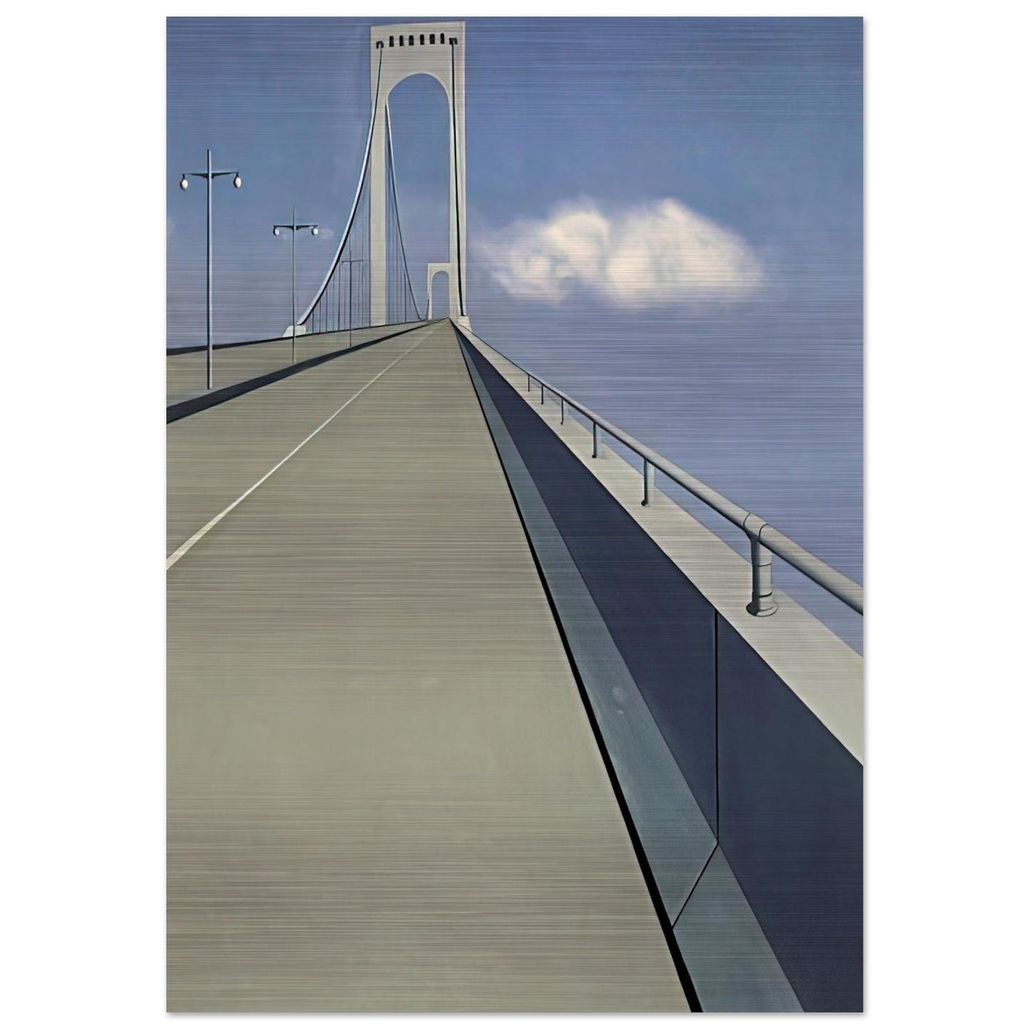 Whitestone Bridge - 1940 - Ralston Crawford Brushed Aluminum Print - 70x100 cm / 28x40 inches | Ralston Crawford Aluminum Print | Ralston Crawford Prints