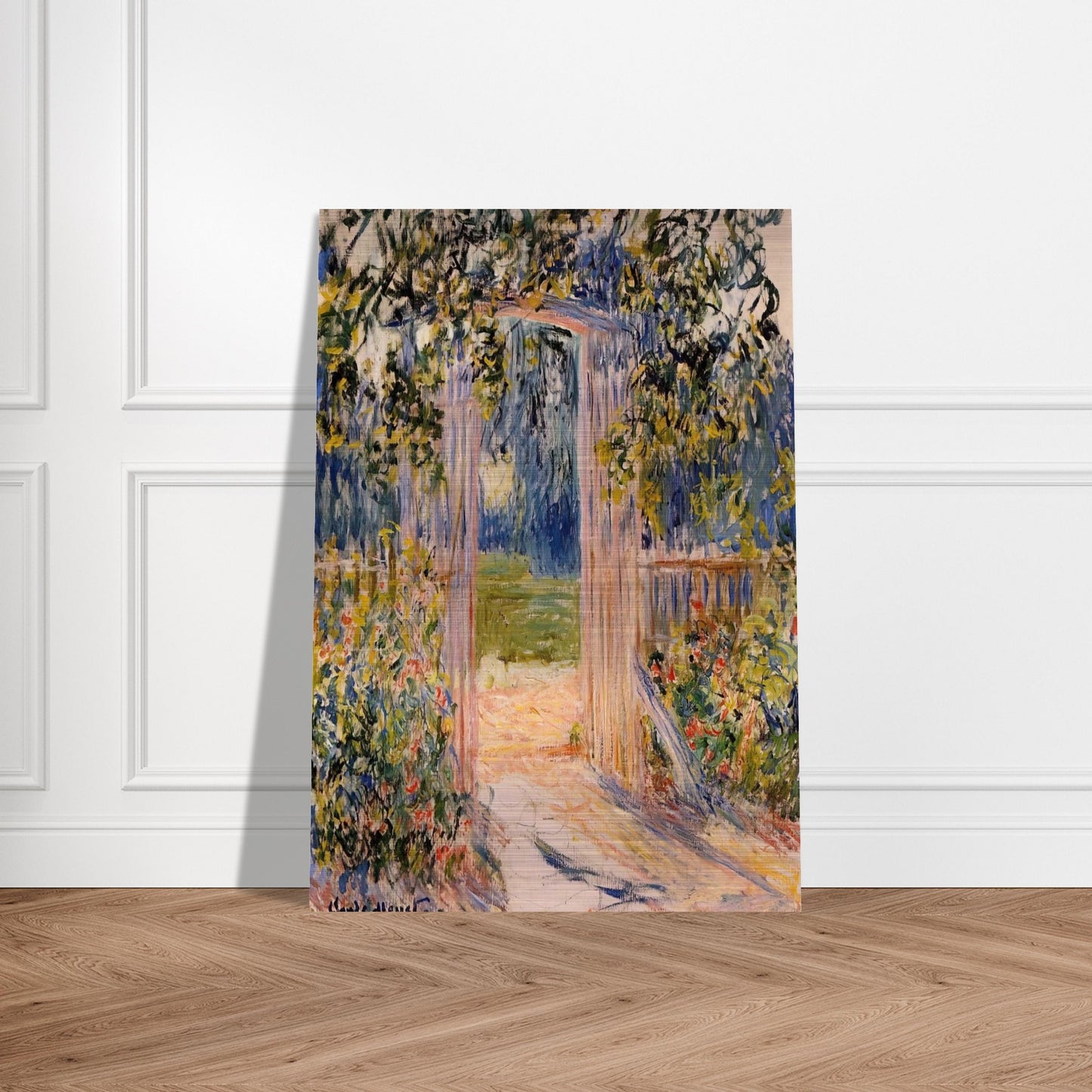 The Garden Gate - claude monet Brushed Aluminum Print - 70x100 cm / 28x40 inches | claude monet Aluminum Print | claude monet Prints
