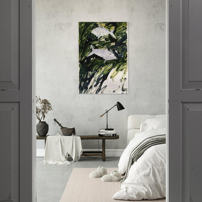 Pesci - 1982 - Mario Schifano Brushed Aluminum Print - 70x100 cm / 28x40 inches | Mario Schifano Aluminum Print | Mario Schifano Prints