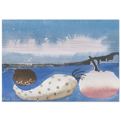 Fruit by the shore - 1992 - Mary Fedden Brushed Aluminum Print - 70x100 cm / 28x40 inches | Mary Fedden Aluminum Print | Mary Fedden Prints