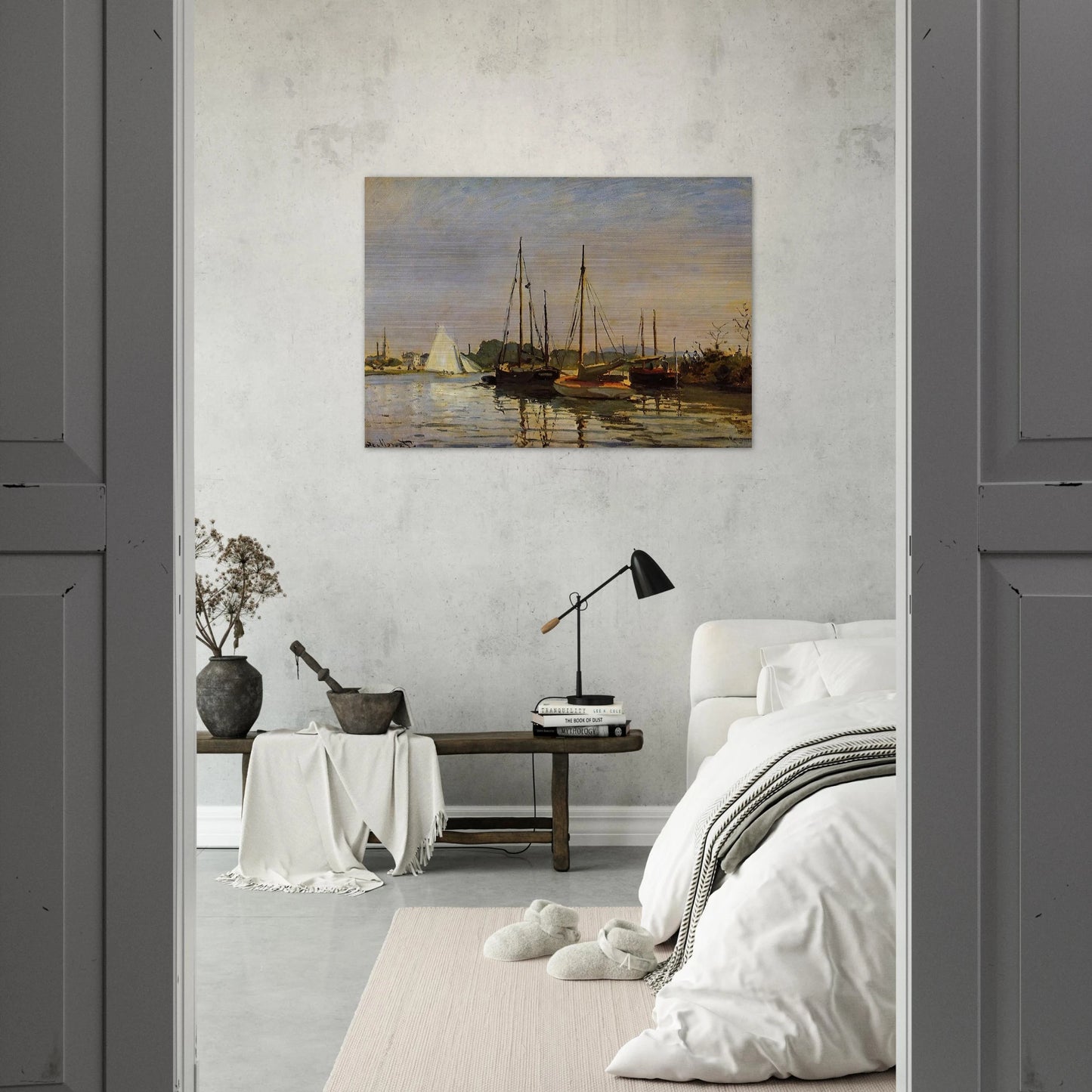 Pleasure Boats, Argenteuil, c.1872-3 oil on canvas - claude monet Brushed Aluminum Print - 70x100 cm / 28x40 inches | claude monet Aluminum Print | claude monet Prints