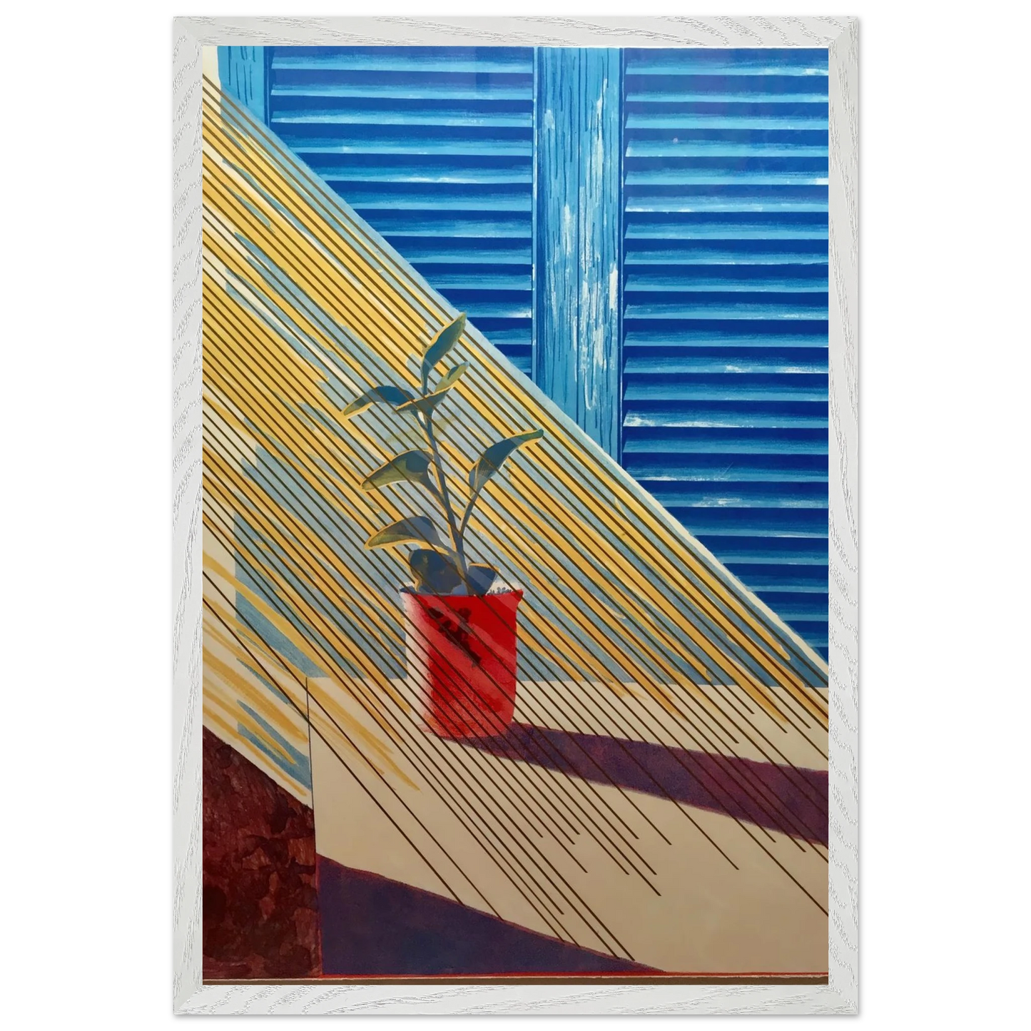 David Hockney - David Hockney Wall art - 70x100 cm / 28x40 inches - Premium Wooden Framed Poster With Fine Art Paper - Black frame
