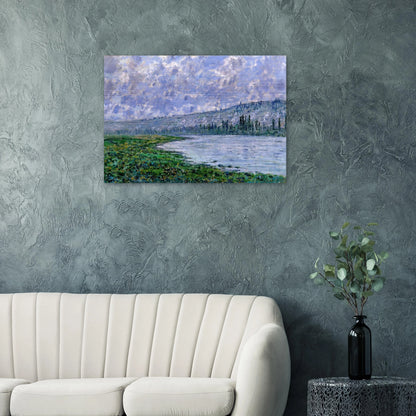 The Seine and the Chaantemesle - claude monet Brushed Aluminum Print - 70x100 cm / 28x40 inches | claude monet Aluminum Print | claude monet Prints