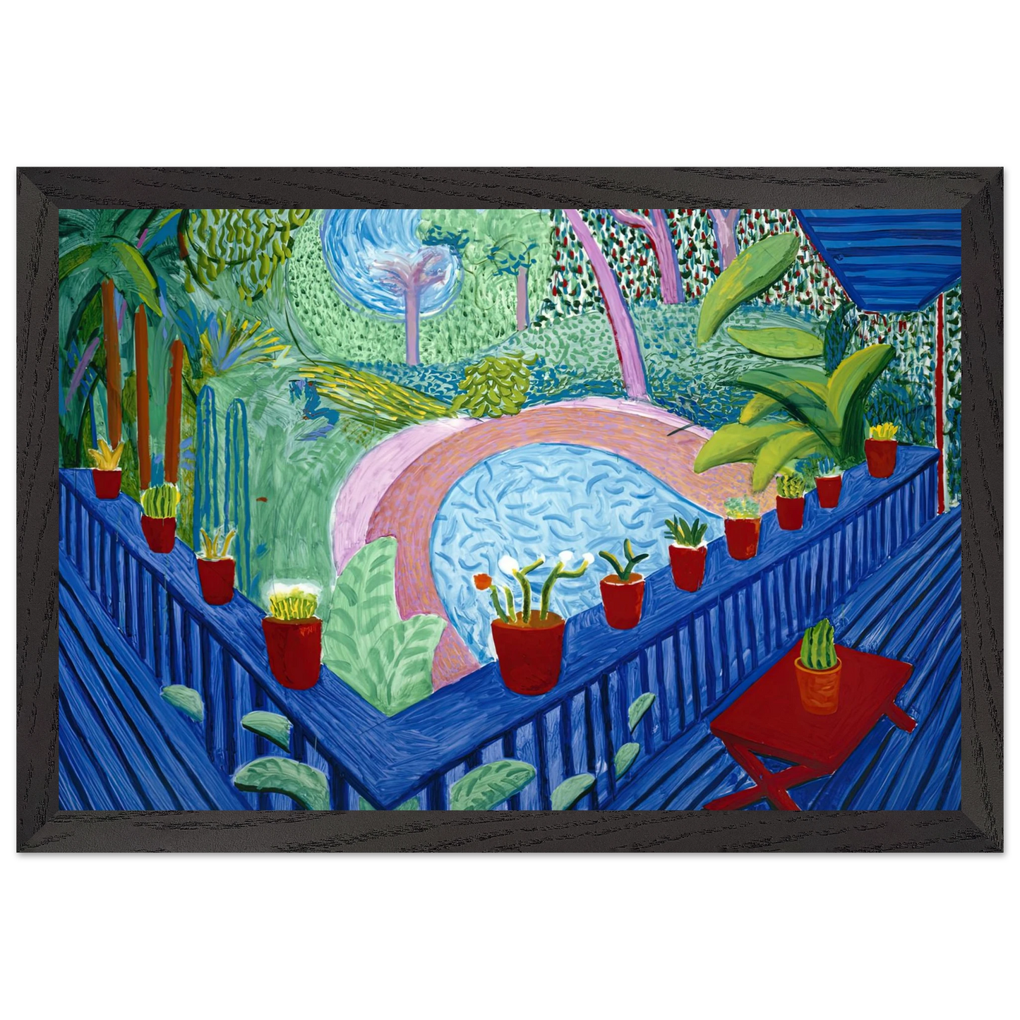 David Hockney - David Hockney Wall art - 70x100 cm / 28x40 inches - Premium Wooden Framed Poster With Fine Art Paper-canvas - Wood frame