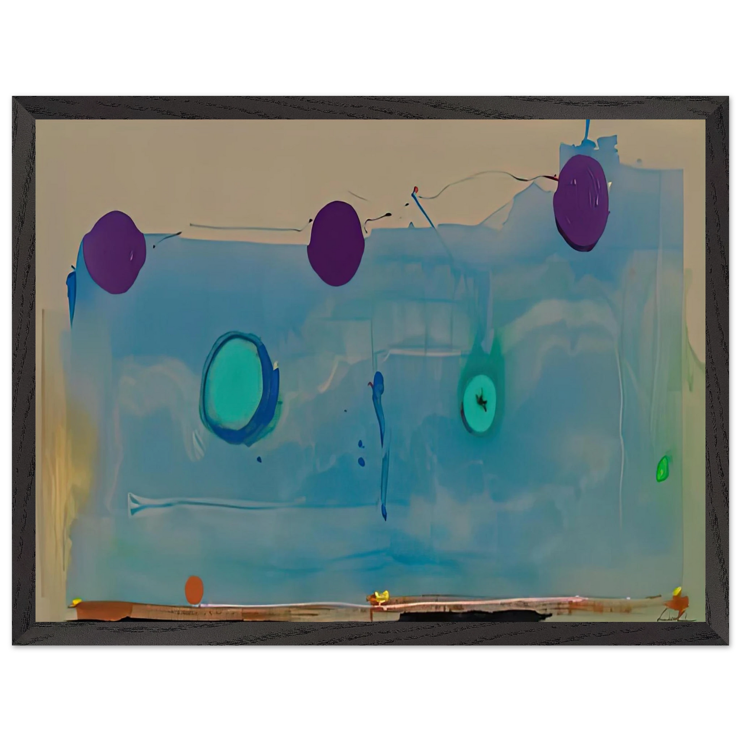 Helen Frankenthaler - Water Shadows, 1988- Wall Art - 21x29.7 cm / 8x12" - Premium Wooden Framed Poster With Fine Art Paper-canvas - Wood frame