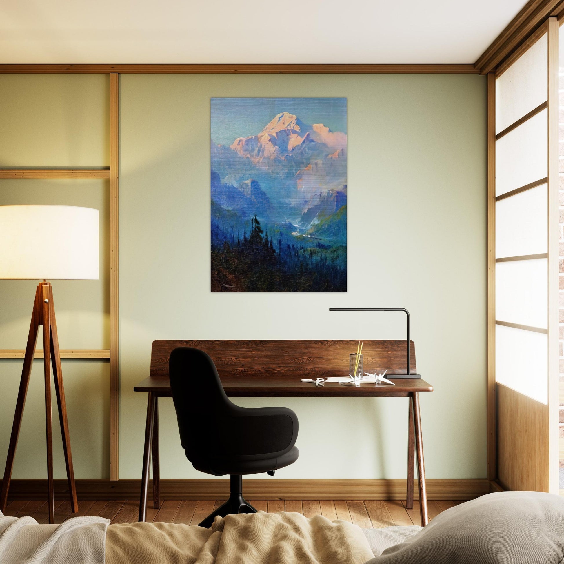 Mount McKinley, Sunset - Romanticism - Sydney Laurence Brushed Aluminum Print - 70x100 cm / 28x40 inches | Sydney Laurence Aluminum Print | Sydney Laurence Prints