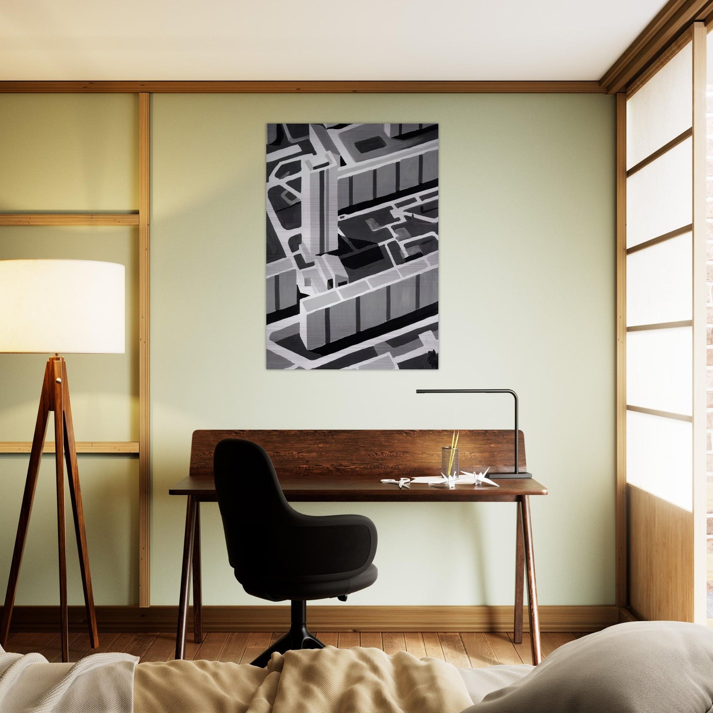 TOWNSCAPE SL 1969 - Gerhard Richter Brushed Aluminum Print - 70x100 cm / 28x40 inches | Gerhard Richter Aluminum Print | Gerhard Richter Prints