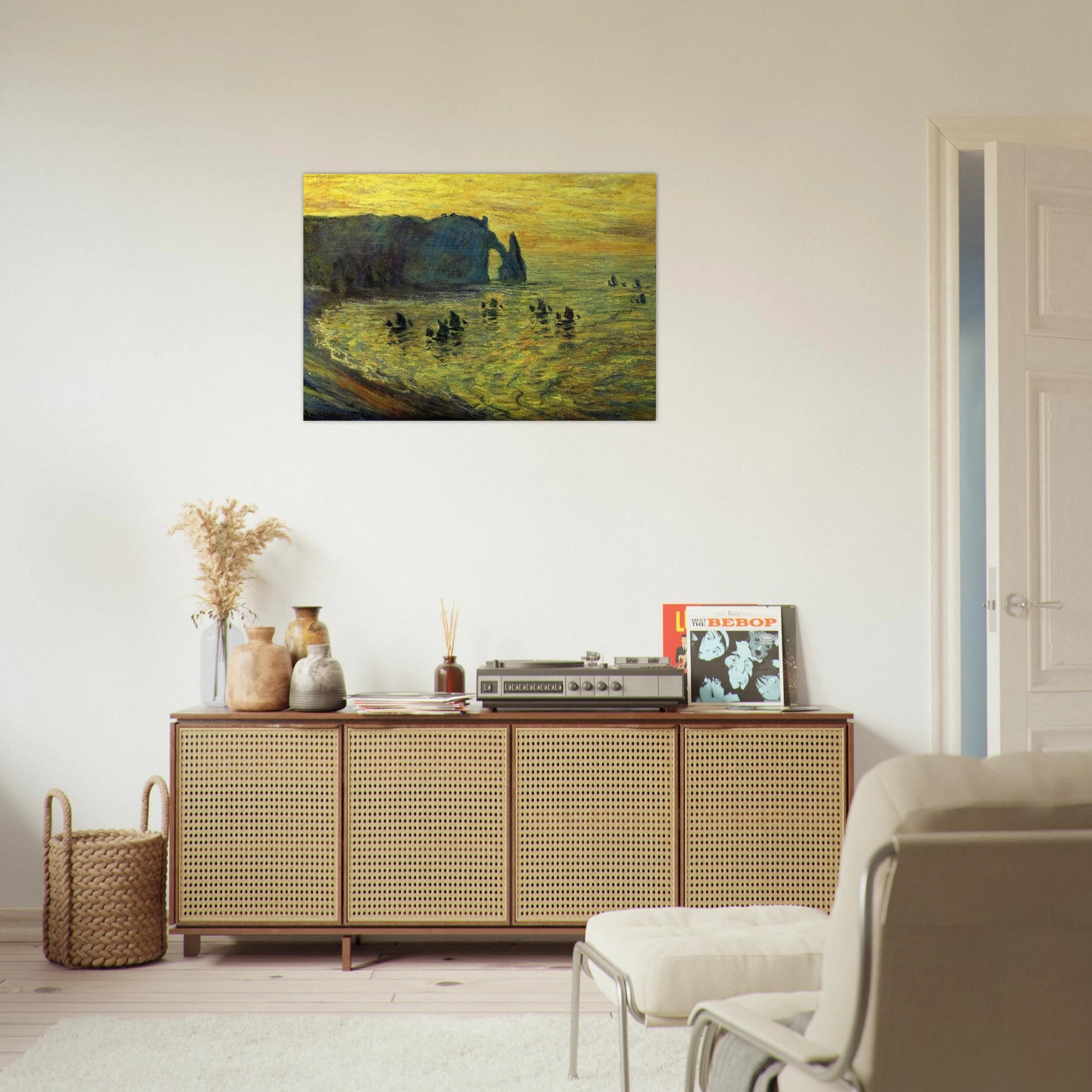 The Cliffs at Etretat - claude monet Brushed Aluminum Print - 70x100 cm / 28x40 inches | claude monet Aluminum Print | claude monet Prints