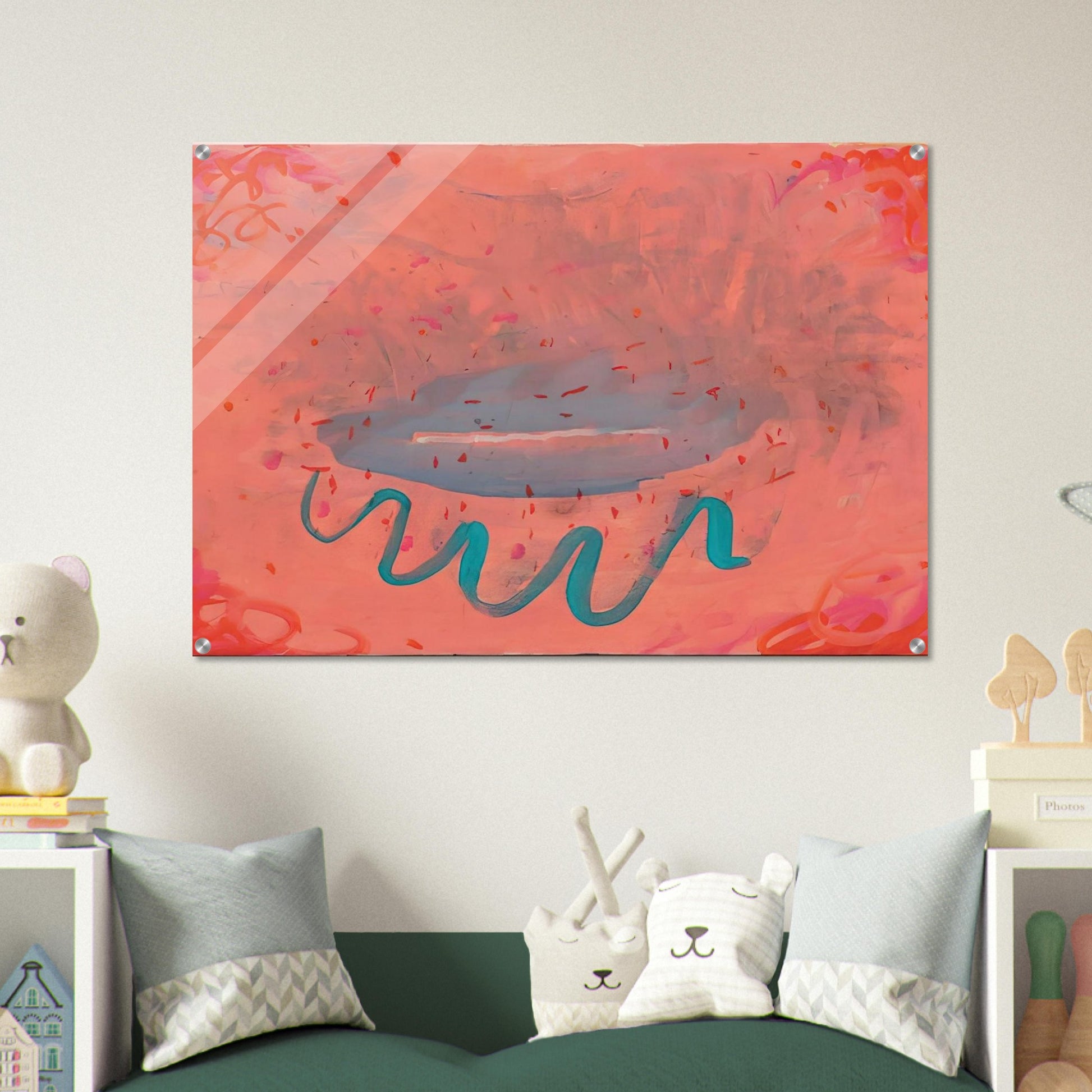 Untitled Lips with Turquoise - 1984 - Paul Thek Acrylic Print - 70x100 cm / 28x40″ inches
