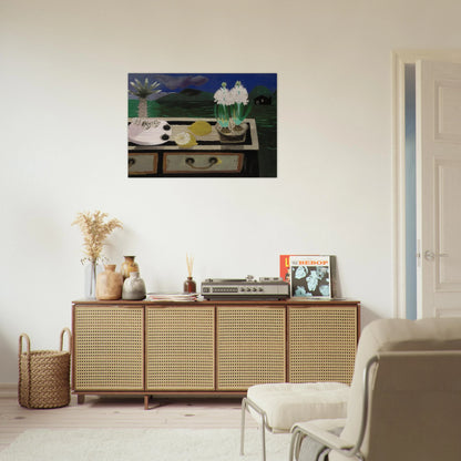 The White Hyacinth - 1984 - Mary Fedden Brushed Aluminum Print - 70x100 cm / 28x40 inches | Mary Fedden Aluminum Print | Mary Fedden Prints