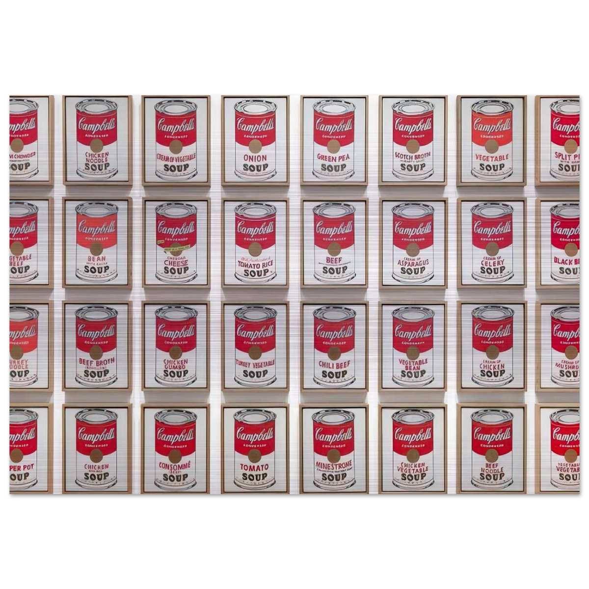 Campbell's Soup Cans - Andy Warhol Brushed Aluminum Print - 70x100 cm / 28x40 inches | Andy Warhol Aluminum Print | Andy Warhol Prints