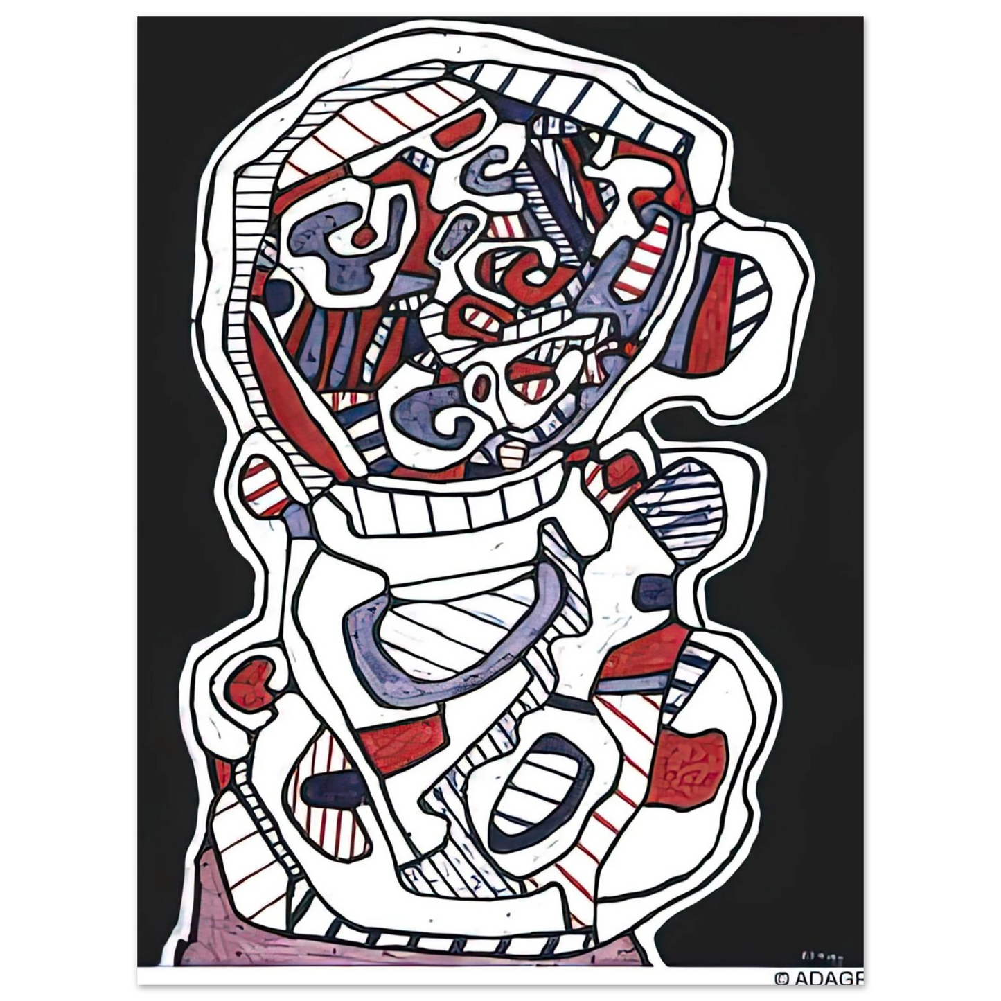 Jean Dubuffet - TEA VII  75x100 cm / 30x40inches Fine Art Poster